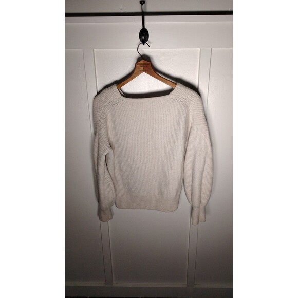 Madewell Wool Blend Puff Sleeve Sweater Small Cozy Knit Fall Winter - Picture 2 of 10